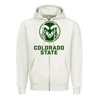Oatmeal Heather colorado state rams Zipper Hoodie - linhVisuals