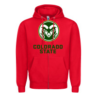 Red colorado state rams Zipper Hoodie - linhVisuals