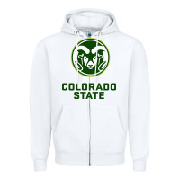 White colorado state rams Zipper Hoodie - linhVisuals