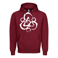 Burgundy coheed and cambria Zipper Hoodie - linhVisuals