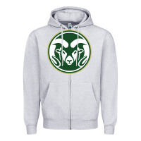Heather Grey colorado state rams Zipper Hoodie - linhVisuals