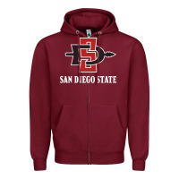 Burgundy san diego state aztecs Zipper Hoodie - linhVisuals