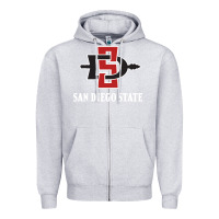 Heather Grey san diego state aztecs Zipper Hoodie - linhVisuals