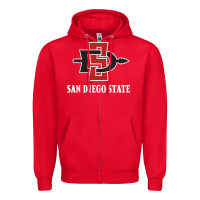 Red san diego state aztecs Zipper Hoodie - linhVisuals