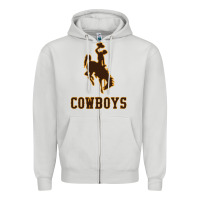 Dove Grey university of wyoming cowboys Zipper Hoodie - linhVisuals