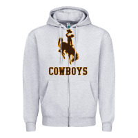 Heather Grey university of wyoming cowboys Zipper Hoodie - linhVisuals