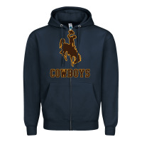 Navy university of wyoming cowboys Zipper Hoodie - linhVisuals