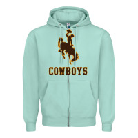 Seafoam university of wyoming cowboys Zipper Hoodie - linhVisuals