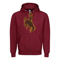 Burgundy university of wyoming cowboys Zipper Hoodie - linhVisuals