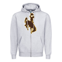 Heather Grey university of wyoming cowboys Zipper Hoodie - linhVisuals