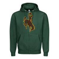 Sports Green university of wyoming cowboys Zipper Hoodie - linhVisuals