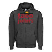 Charcoal Heather taco john's Zipper Hoodie - linhVisuals