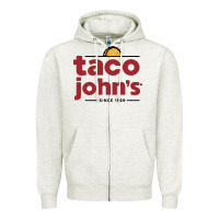 Oatmeal Heather taco john's Zipper Hoodie - linhVisuals