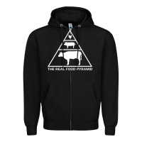 Black the real food pyramid carnivore Zipper Hoodie - linhVisuals
