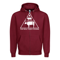 Burgundy the real food pyramid carnivore Zipper Hoodie - linhVisuals