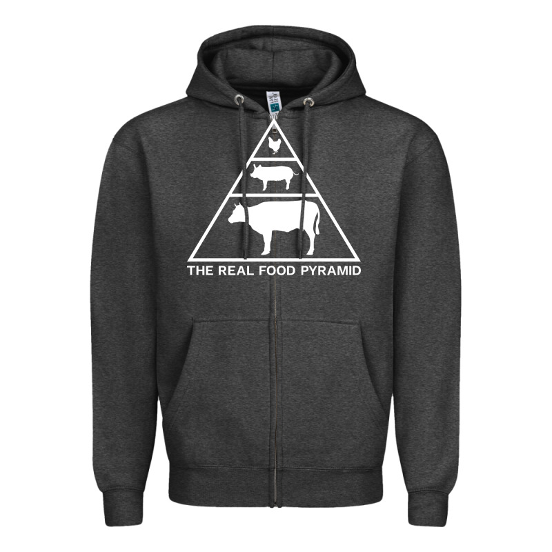 The Real Food Pyramid Carnivore Zipper Hoodie by linhVisuals | Teevron