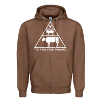 Chestnut the real food pyramid carnivore Zipper Hoodie - linhVisuals