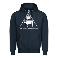 Navy the real food pyramid carnivore Zipper Hoodie - linhVisuals