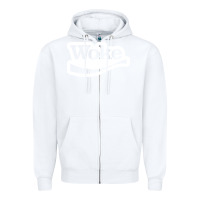 White Woke Zipper Hoodie - linhVisuals