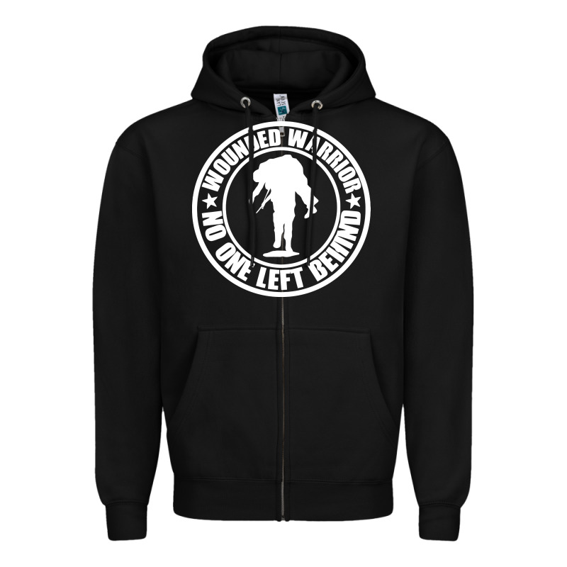 Wounded Warrior No One Left Behind War Veteran Zipper Hoodie by linhVisuals | Teevron