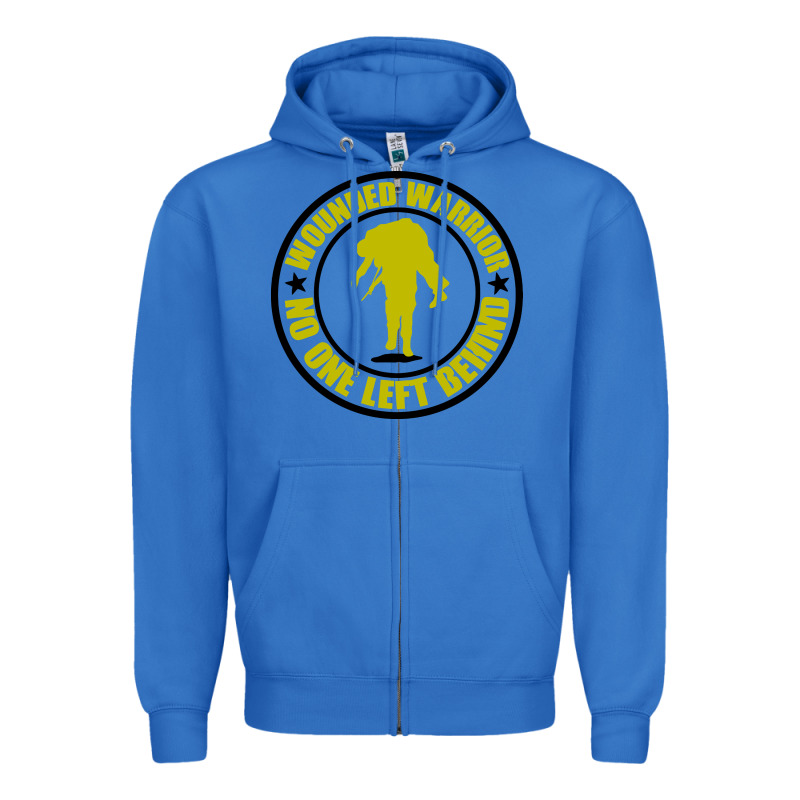 Wounded Warrior No One Left Behind War Veteran Zipper Hoodie by linhVisuals | Teevron