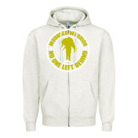 Oatmeal Heather Wounded Warrior No One Left Behind War Veteran Zipper Hoodie - linhVisuals