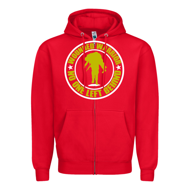 Wounded Warrior No One Left Behind War Veteran Zipper Hoodie by linhVisuals | Teevron