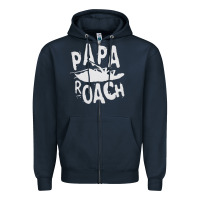Navy papa roach Zipper Hoodie - linhVisuals