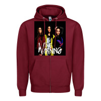 Burgundy The warning Zipper Hoodie - linhVisuals