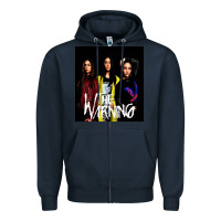 Navy The warning Zipper Hoodie - linhVisuals