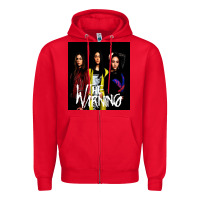 Red The warning Zipper Hoodie - linhVisuals
