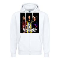 White The warning Zipper Hoodie - linhVisuals
