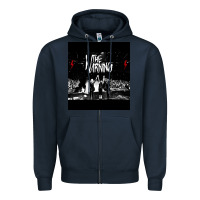 Navy The warning Tour Zipper Hoodie - linhVisuals