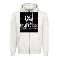 Oatmeal Heather The warning Tour Zipper Hoodie - linhVisuals