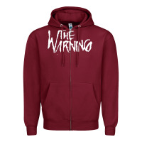 Burgundy The warning Style Zipper Hoodie - linhVisuals