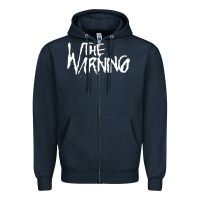 Navy The warning Style Zipper Hoodie - linhVisuals
