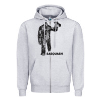 Heather Grey cool unique sasquash sasquatch and squash bigfoot t shirt Zipper Hoodie - linhVisuals