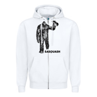 White cool unique sasquash sasquatch and squash bigfoot t shirt Zipper Hoodie - linhVisuals