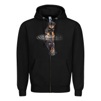 Black rottweiler reflection t shirt funny father's day dog gifts Zipper Hoodie - linhVisuals