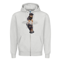 Dove Grey rottweiler reflection t shirt funny father's day dog gifts Zipper Hoodie - linhVisuals