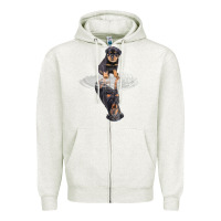 Oatmeal Heather rottweiler reflection t shirt funny father's day dog gifts Zipper Hoodie - linhVisuals