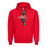 Red rottweiler reflection t shirt funny father's day dog gifts Zipper Hoodie - linhVisuals