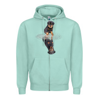Seafoam rottweiler reflection t shirt funny father's day dog gifts Zipper Hoodie - linhVisuals