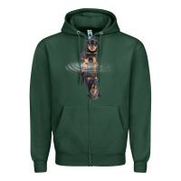 Sports Green rottweiler reflection t shirt funny father's day dog gifts Zipper Hoodie - linhVisuals