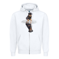Rottweiler Reflection T Shirt Funny Father's Day Dog Gifts Zipper Hoodie | Teevron