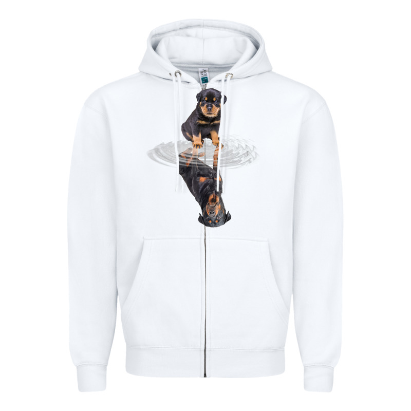 Rottweiler Reflection T Shirt Funny Father's Day Dog Gifts Zipper Hoodie by linhVisuals | Teevron