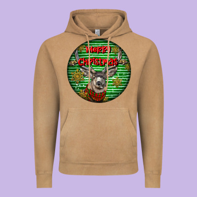 Mule Buck Deer Head Christmas Vintage Hoodie Designed By Lillyallendesigns