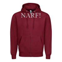 Burgundy narf Zipper Hoodie - linhVisuals