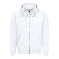White narf Zipper Hoodie - linhVisuals