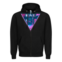Black tired japanese otaku   abandoned city street art t shirt Zipper Hoodie - linhVisuals